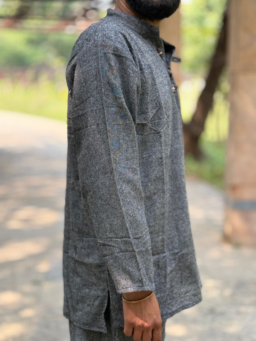 Graphite Grey - Khadi Cotton Kurta - Image 2
