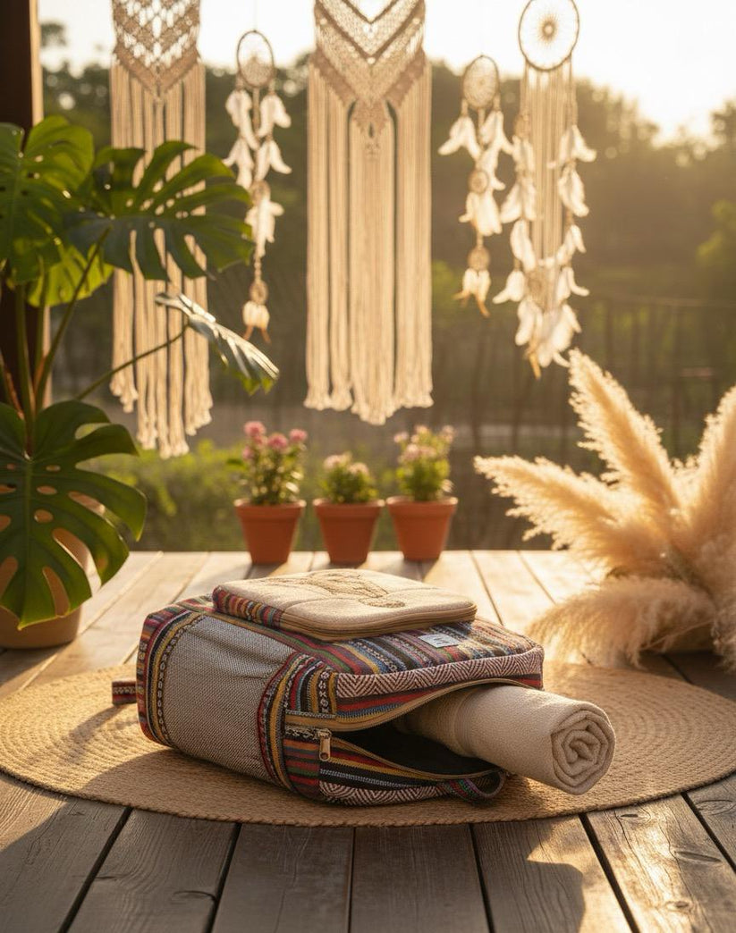 Himalayan Hemp Backpack (Serene Buddha Print) - Image 3