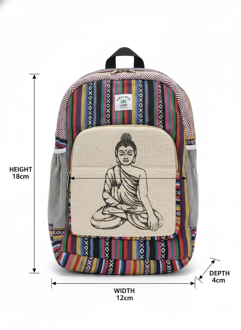 Himalayan Hemp Backpack (Serene Buddha Print) - Image 2
