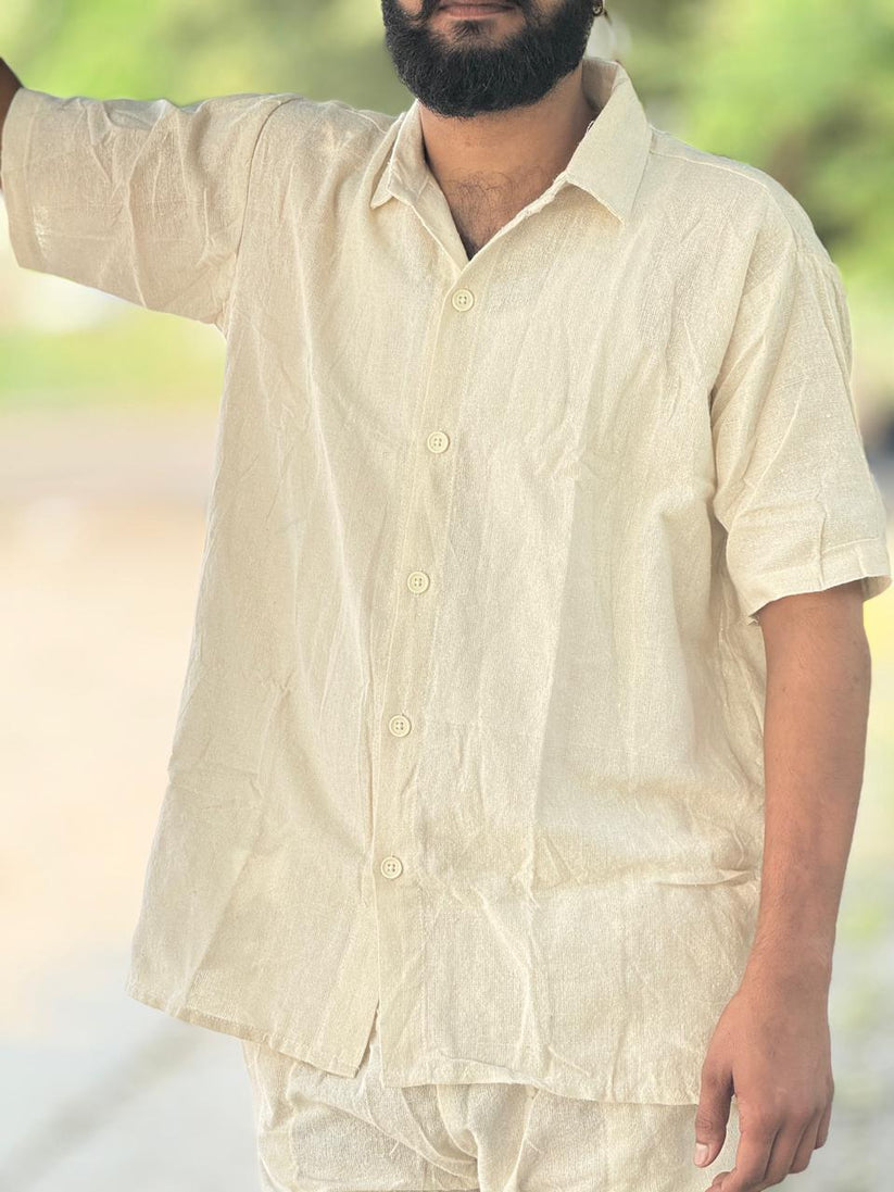 Ivory White Khadi Cotton Shirt - Image 6