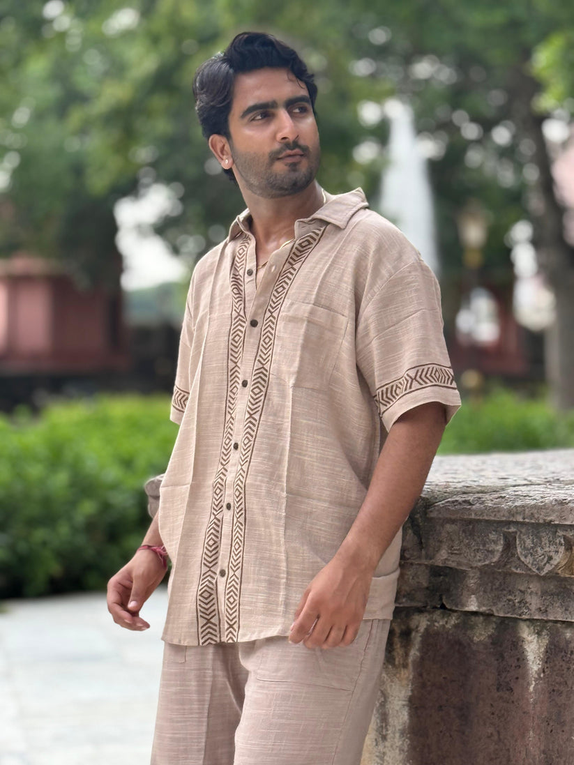 Sandstone Beige Linen Shirt - Image 4
