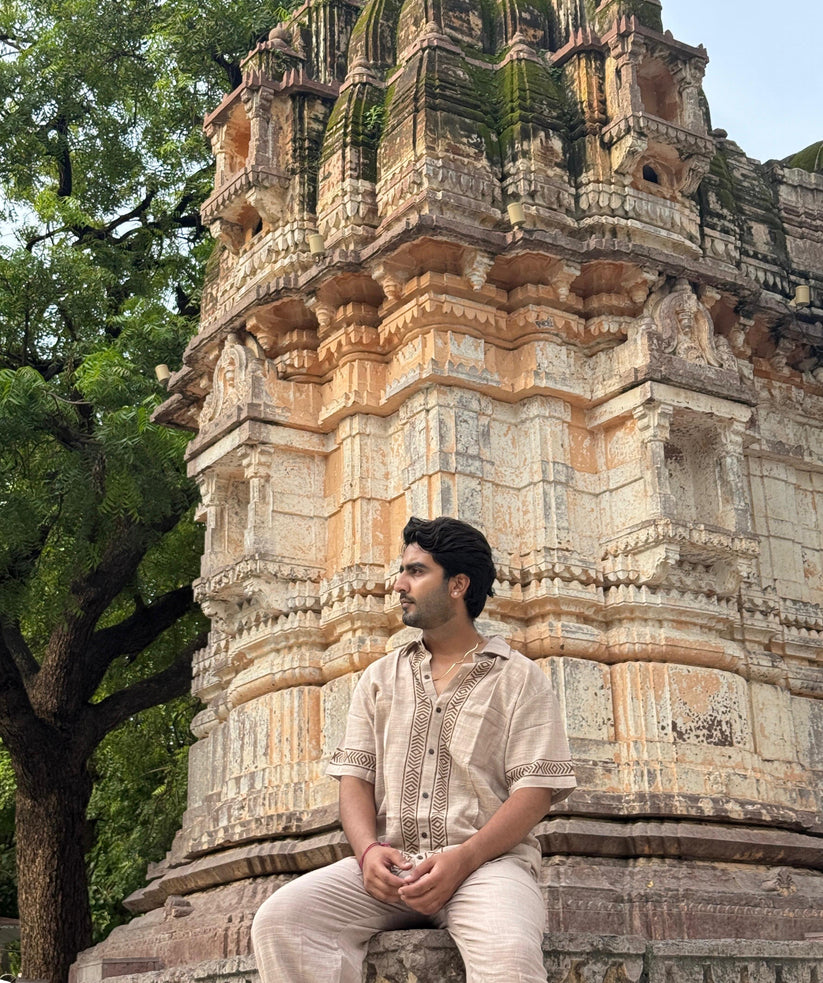Sandstone Beige Linen Shirt - Image 2