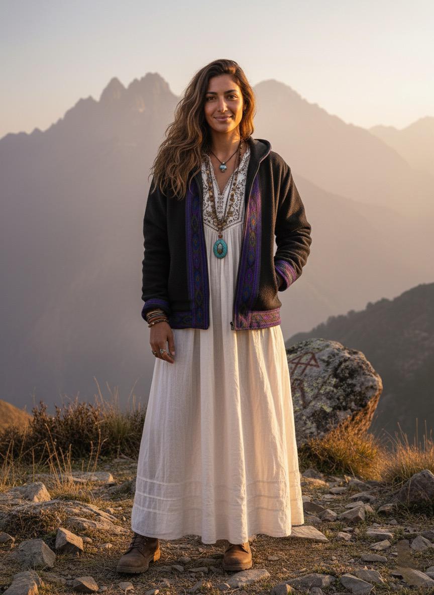 Boho Embroidered Cotton Jacket | Handmade Winter Wear | Black - Image 4